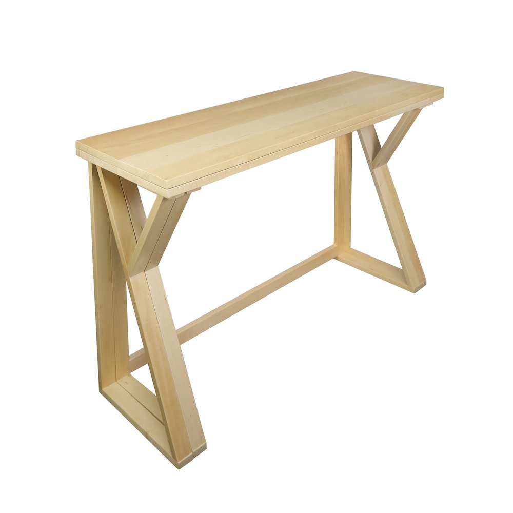 Aztecs Folding Console to Dining Convertible Table with Solid American Basswood