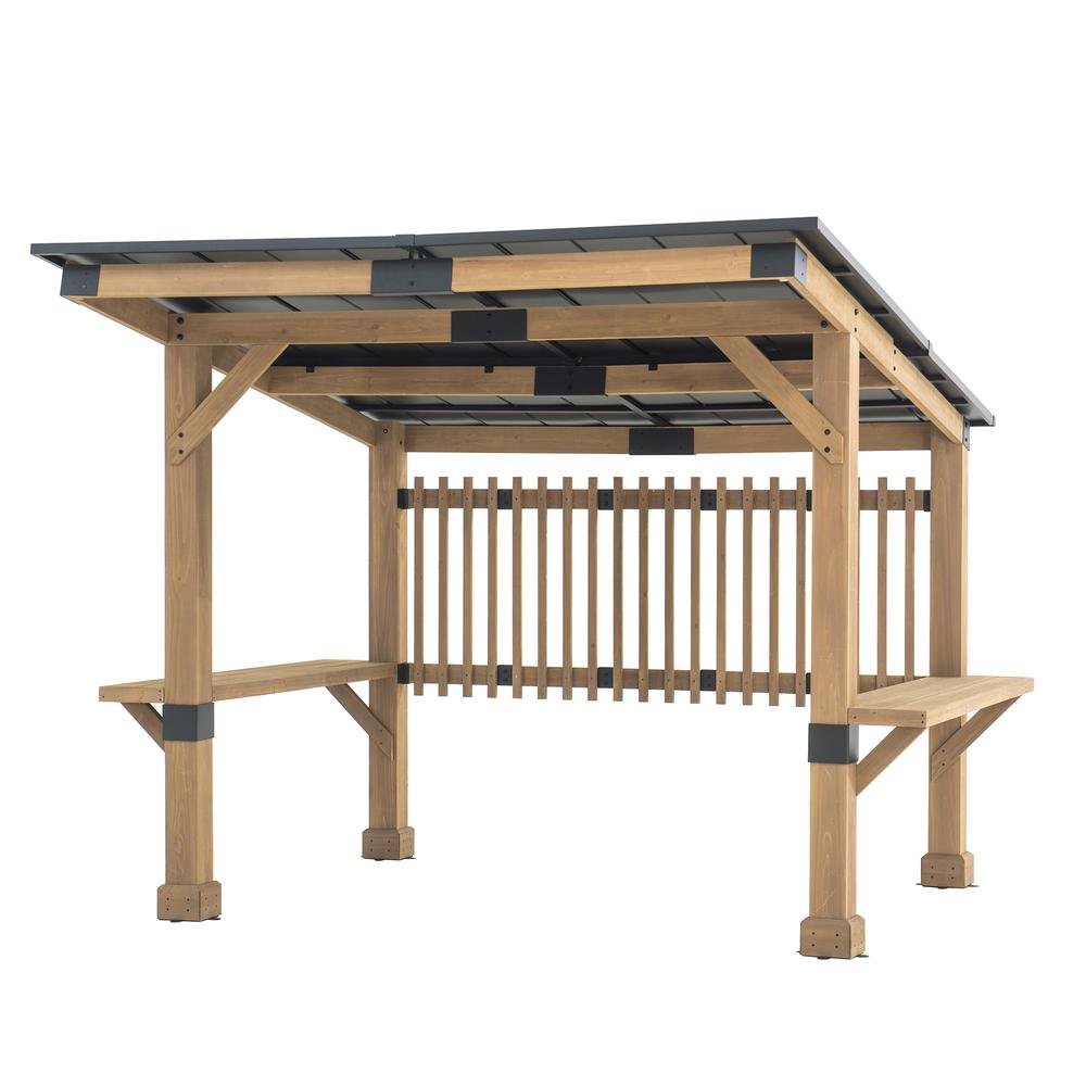 Sunjoy 10 x 11 ft Outdoor Cedar Frame BBQ Gazebo
