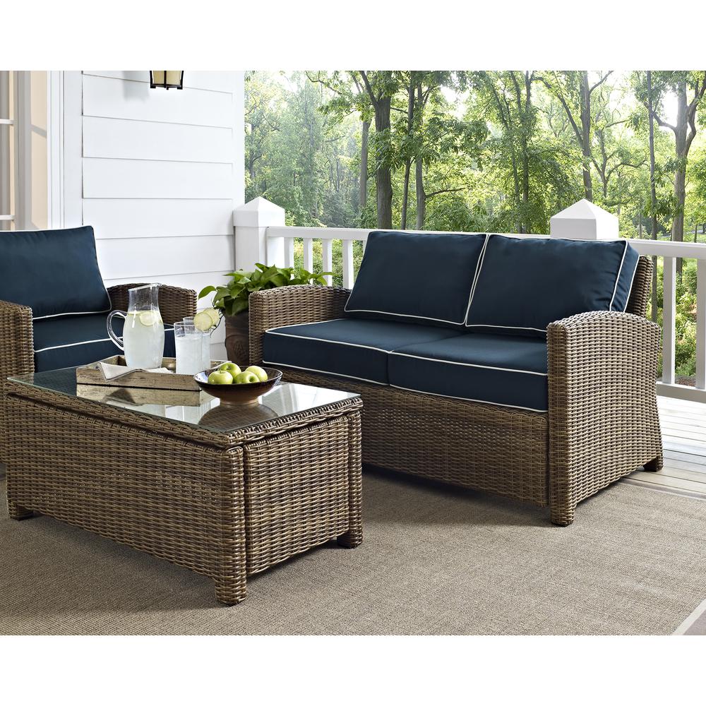 Bradenton 2Pc Wicker Outdoor Loveseat Patio Furniture Set