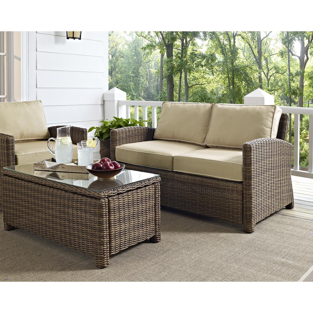 Bradenton 2Pc Wicker Outdoor Loveseat Patio Furniture Set