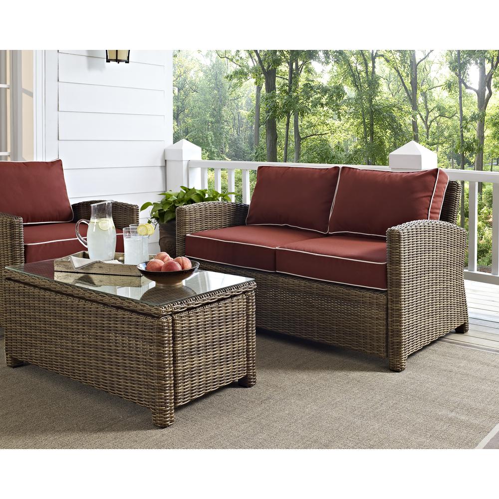 Bradenton 2Pc Wicker Outdoor Loveseat Patio Furniture Set