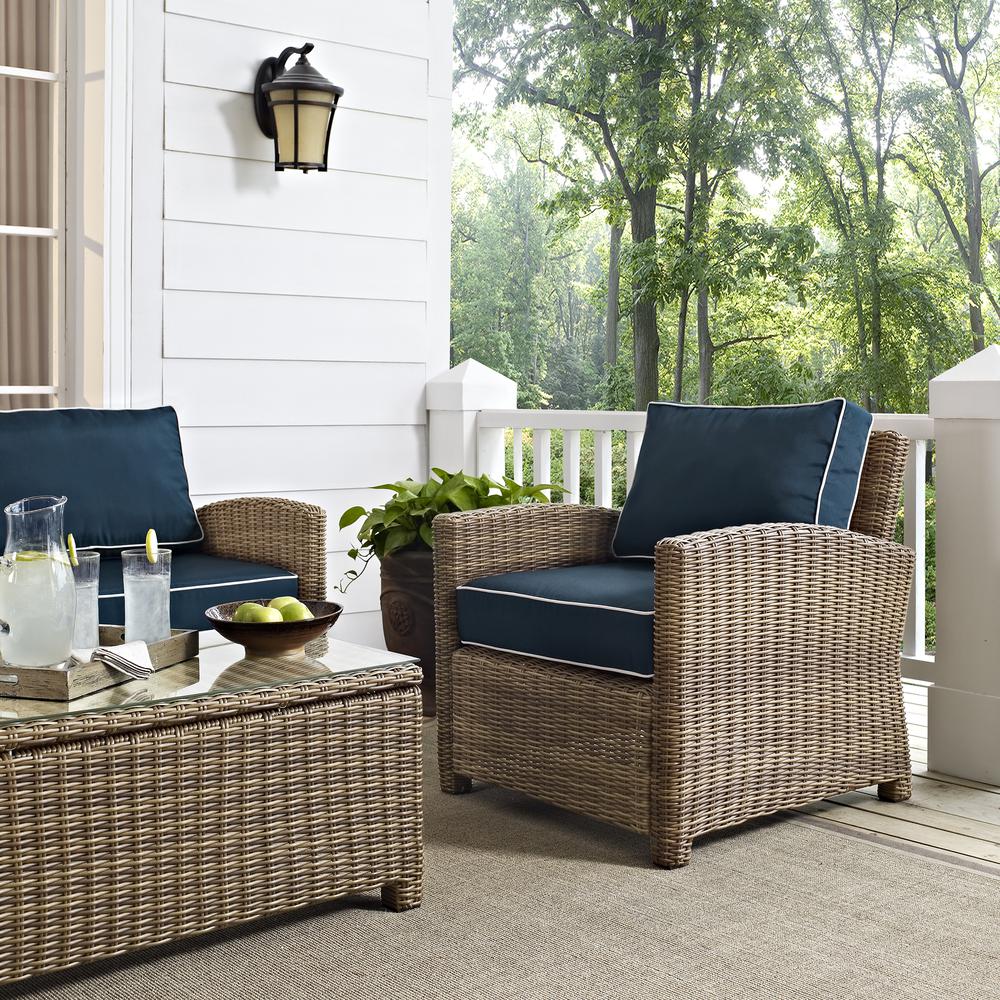 Bradenton 3Pc Wicker Outdoor Loveseat Patio Furniture Set