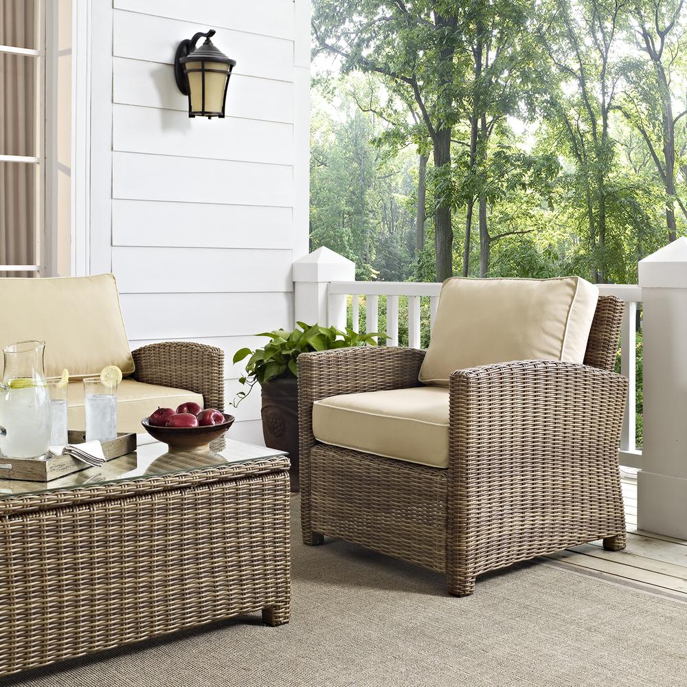 Bradenton 3Pc Wicker Outdoor Loveseat Patio Furniture Set