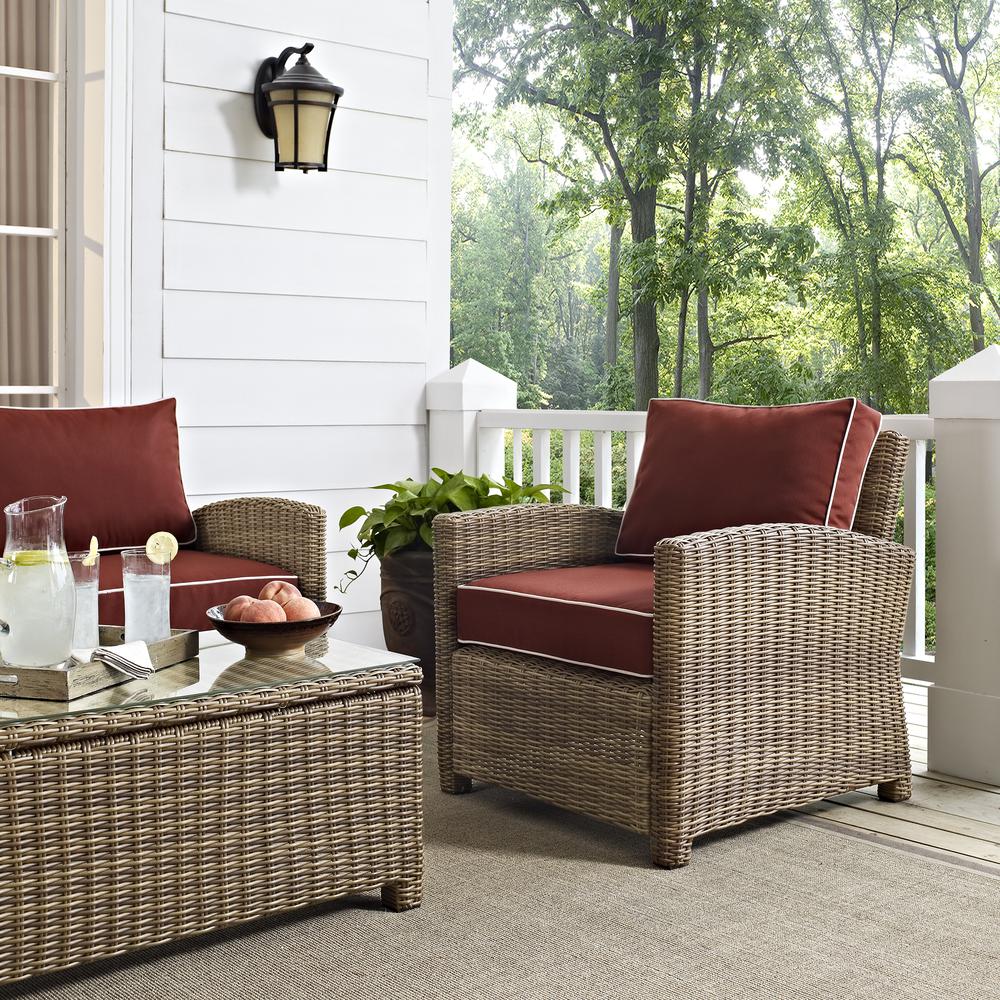 Bradenton 3Pc Wicker Outdoor Loveseat Patio Furniture Set