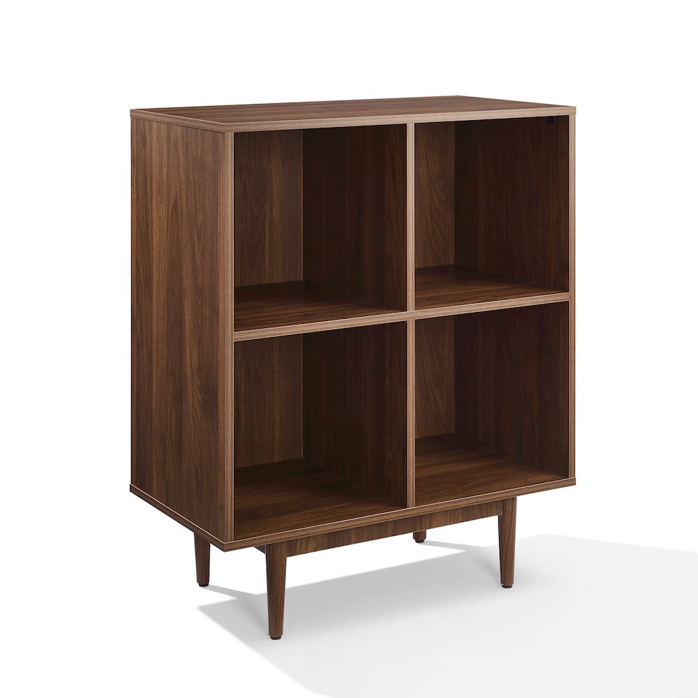 Liam 4 Cube Record Storage Media Stand Walnut