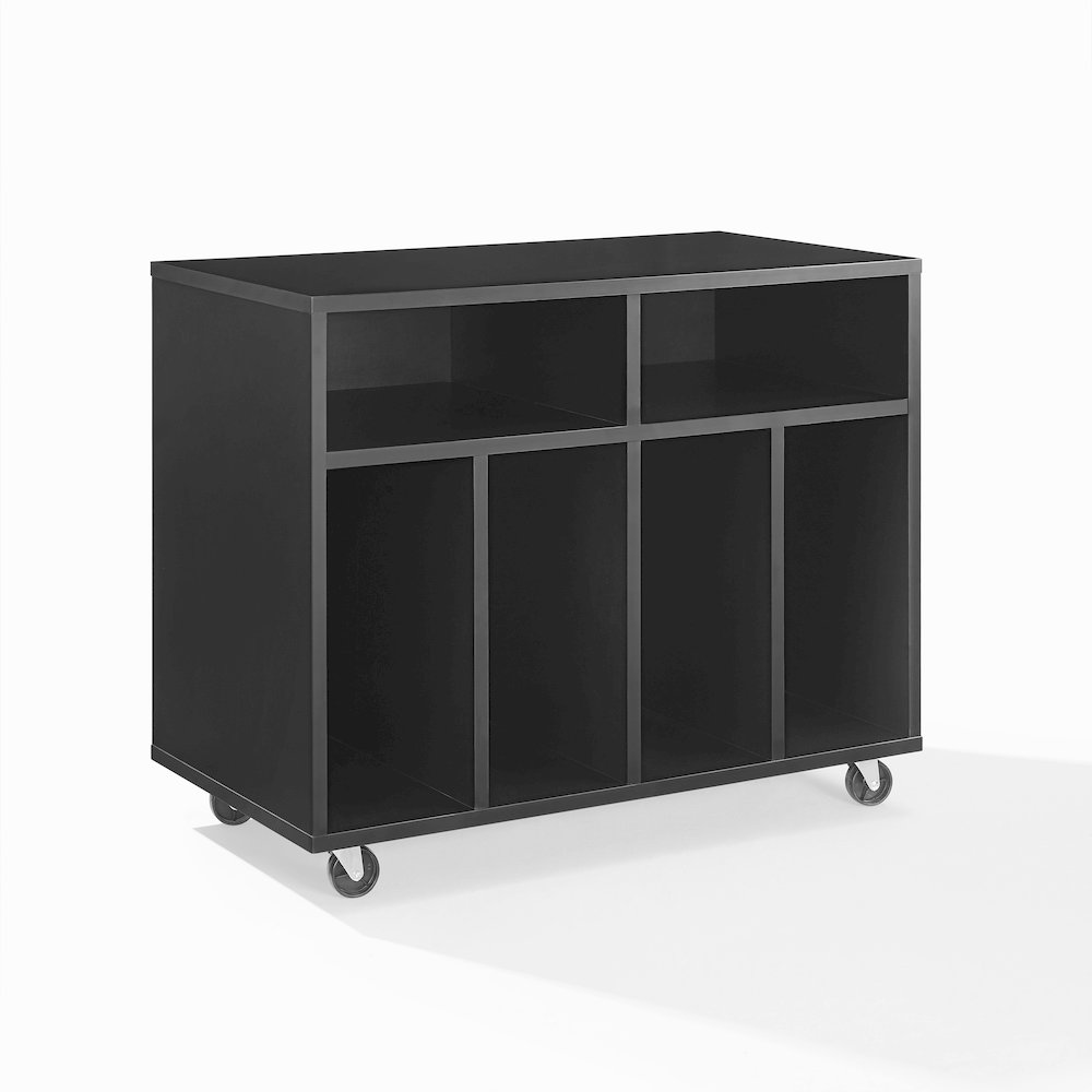 Carlo Rolling Record Storage Console In Black