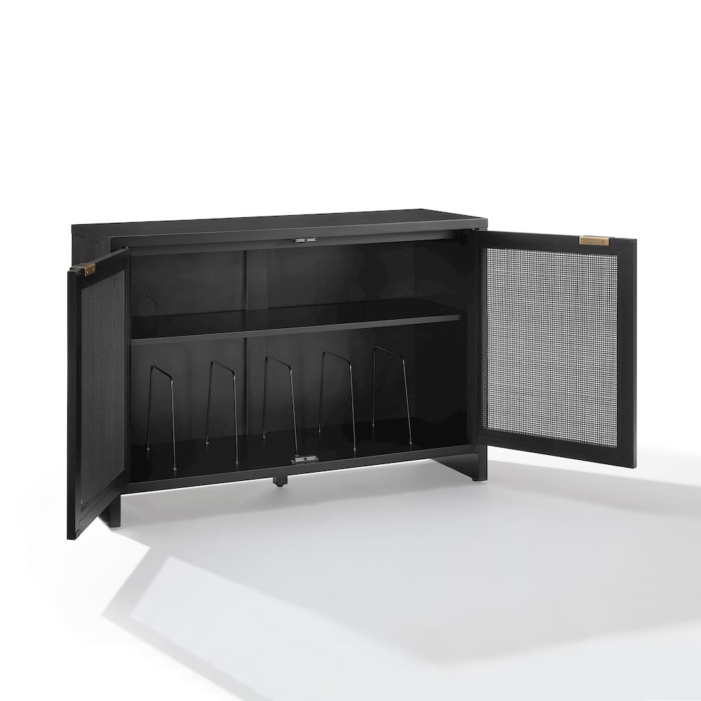 Kenji Record Storage Media Console In Black
