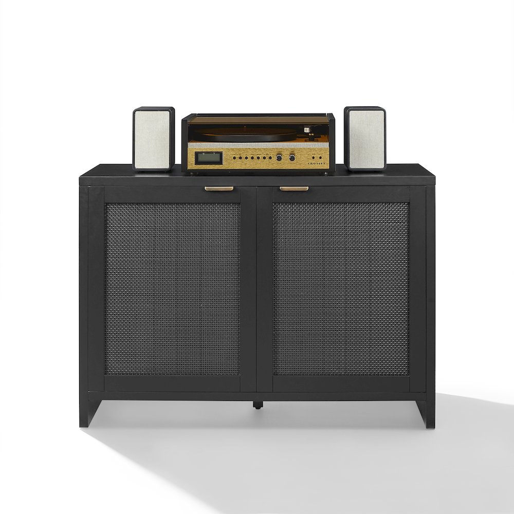Kenji Record Storage Media Console In Black
