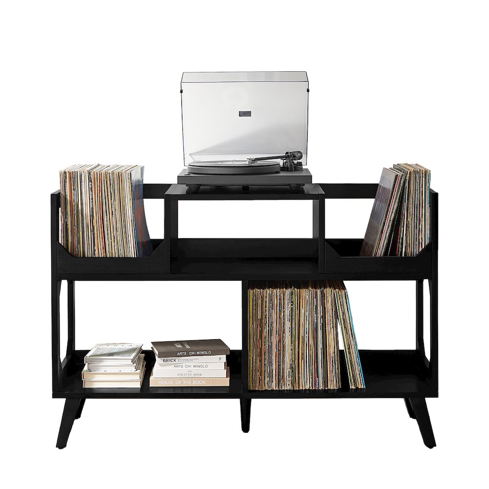 Asheville Large Record Storage Console Black