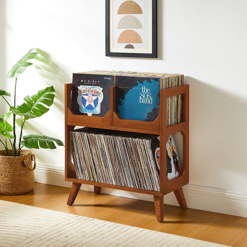 Asheville Medium Record Storage Stand In Walnut