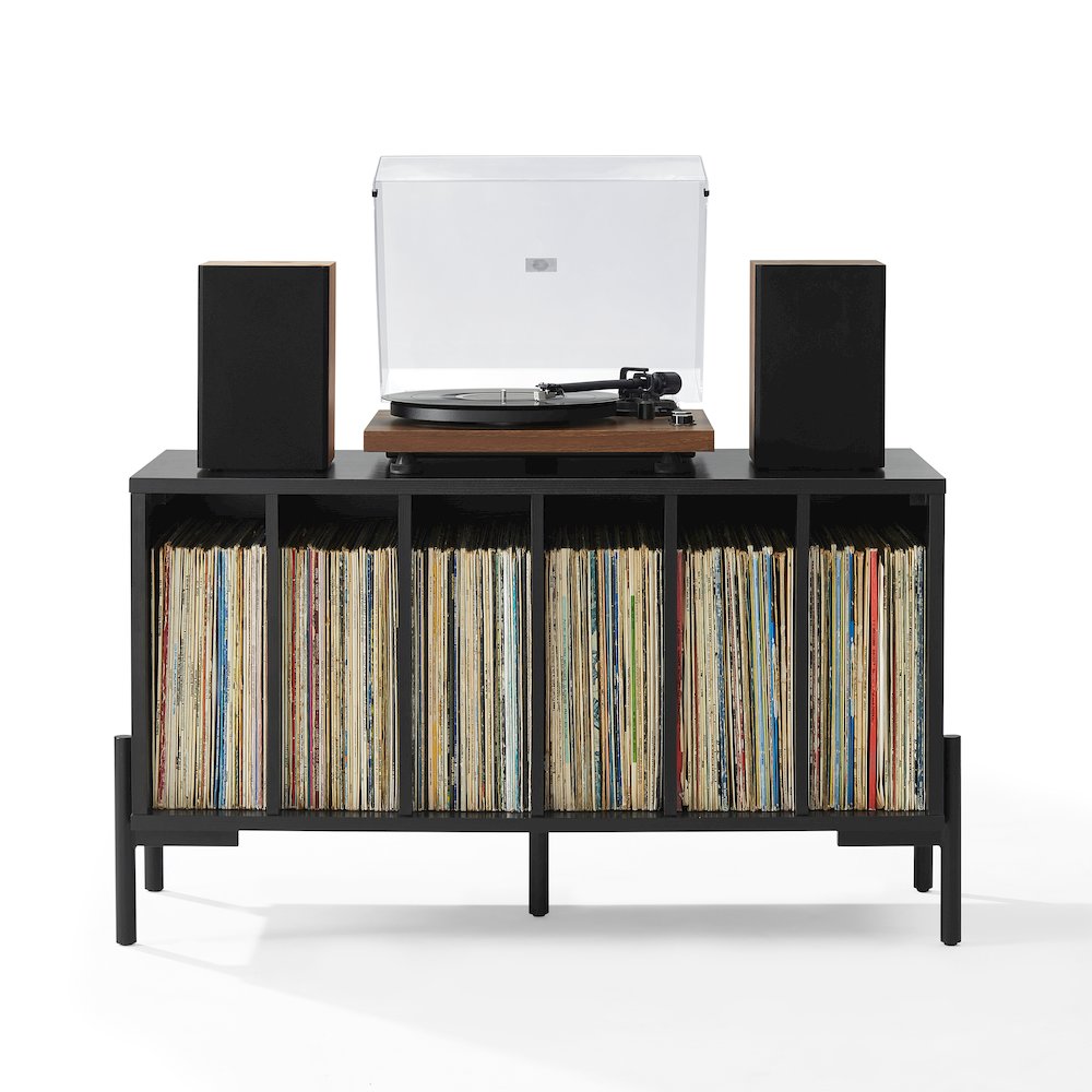 Greenwich Medium Record Storage Console In Black