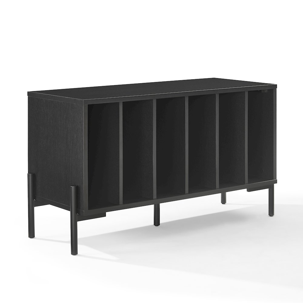 Greenwich Medium Record Storage Console In Black