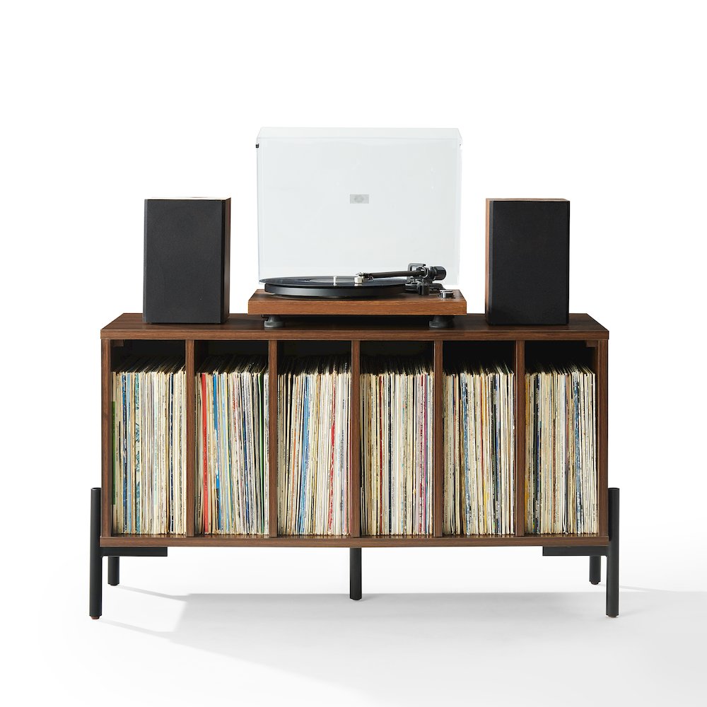 Greenwich Medium Record Storage Console In Walnut