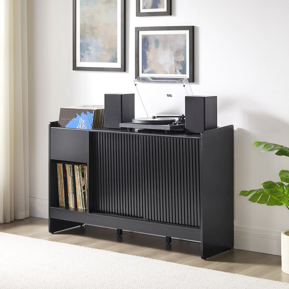 Cameron Corner Record Player Cabinet With Vinyl Storage Brown