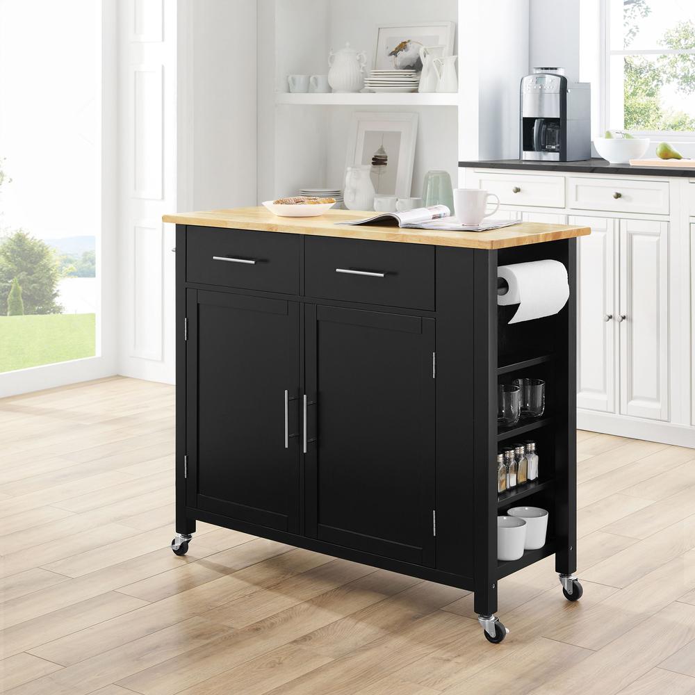 Savannah Wood Top Full-Size Kitchen Island/Cart