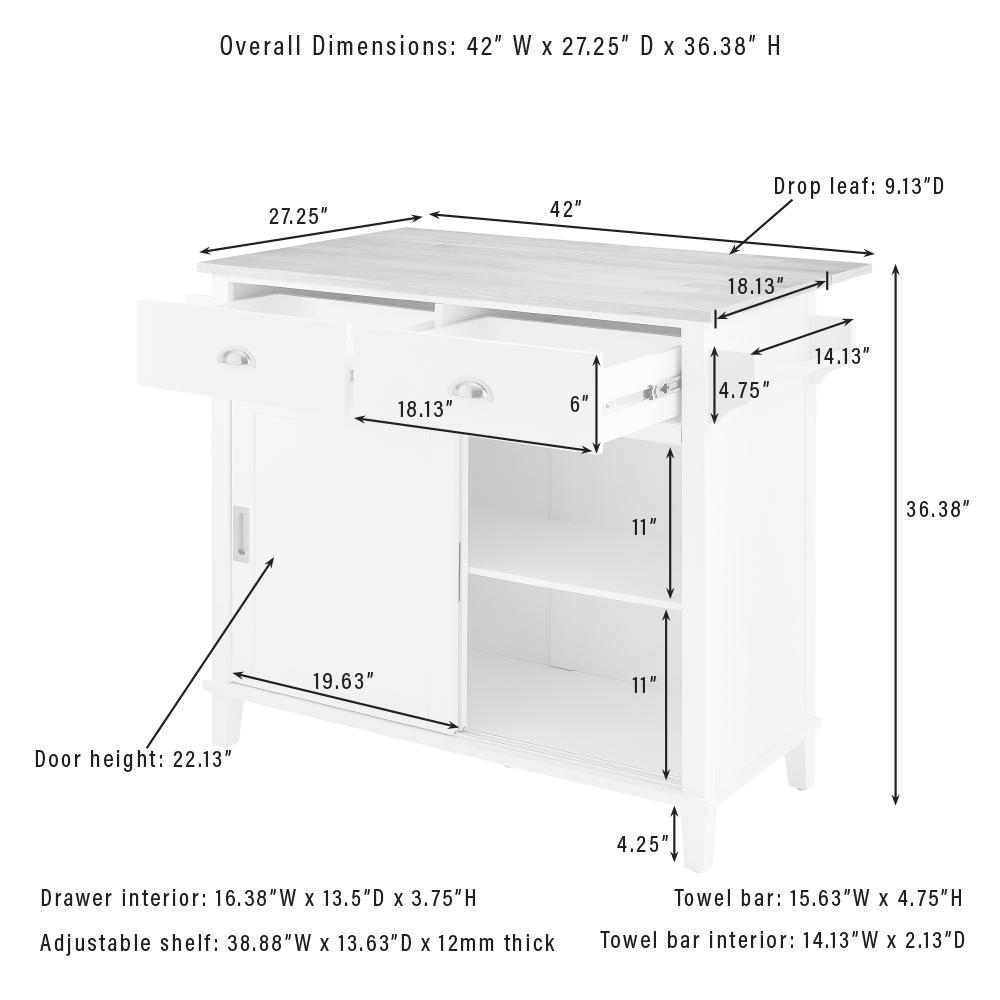 Cora Drop Leaf Kitchen Island