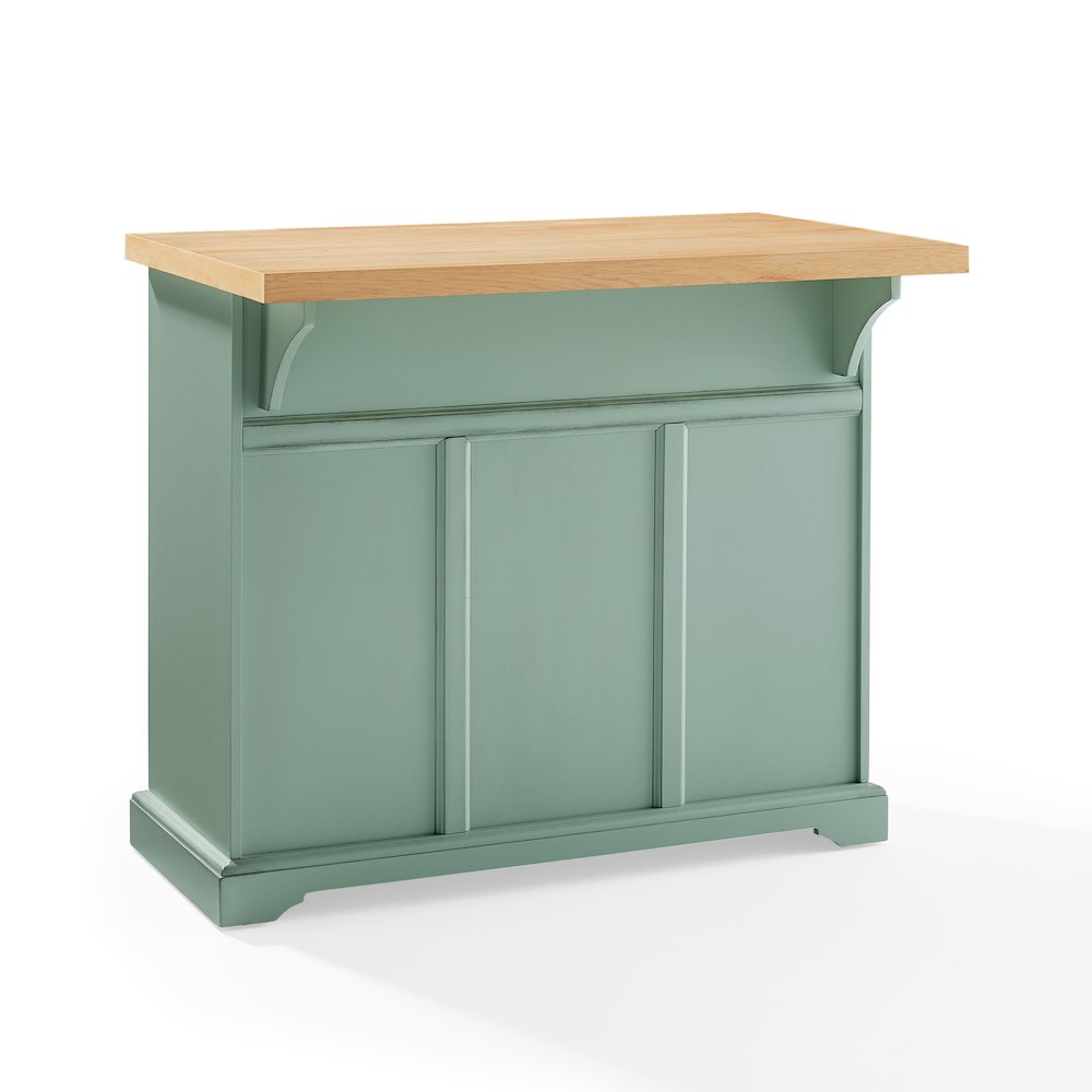 Holbrook Kitchen Island Distressed Seafoam Blue