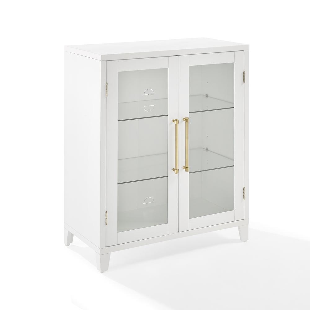 Roarke Stackable Glass Door Kitchen Pantry Storage Cabinet
