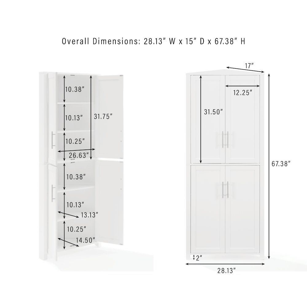 Savannah Corner Pantry White
