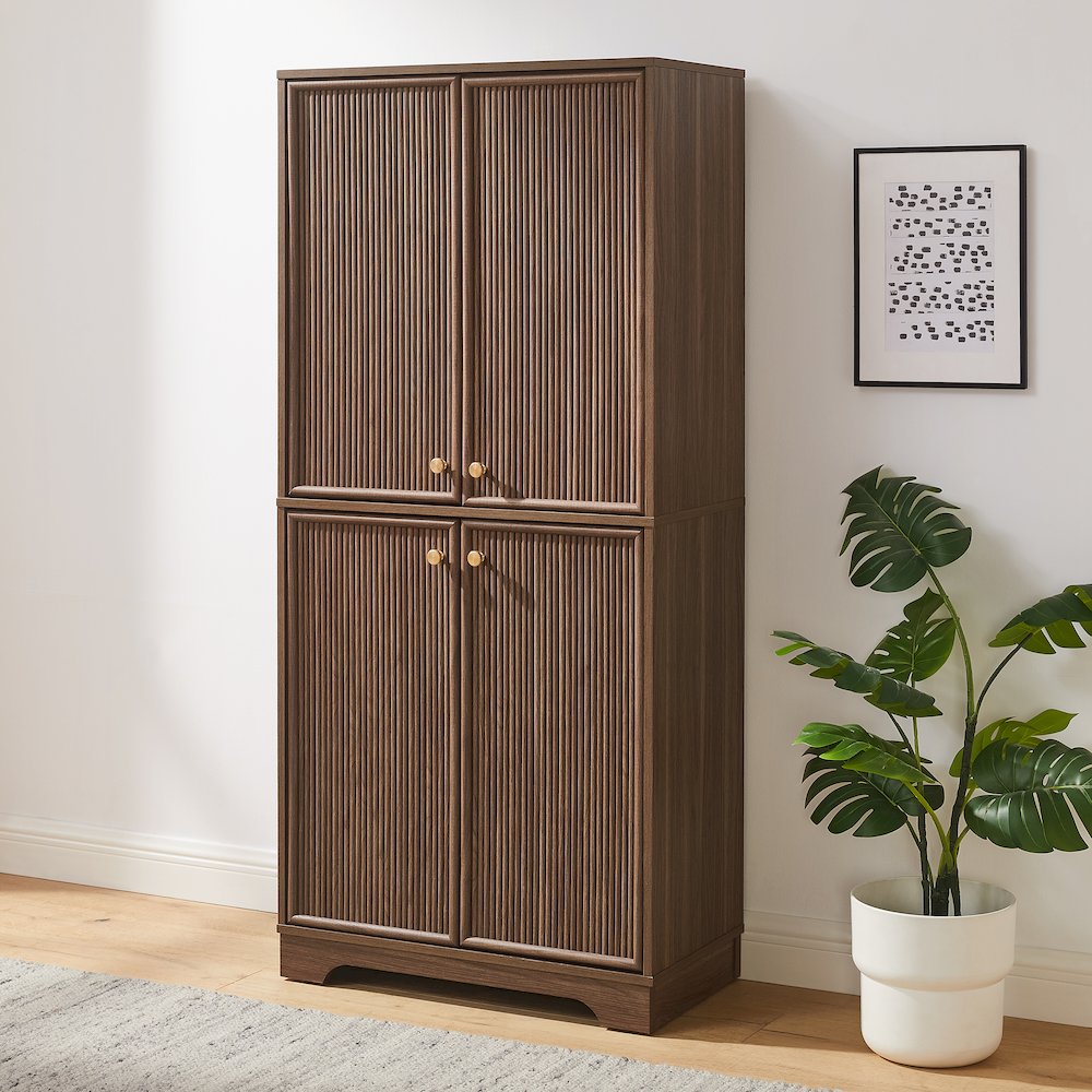 Naomi Kitchen Storage Pantry Walnut