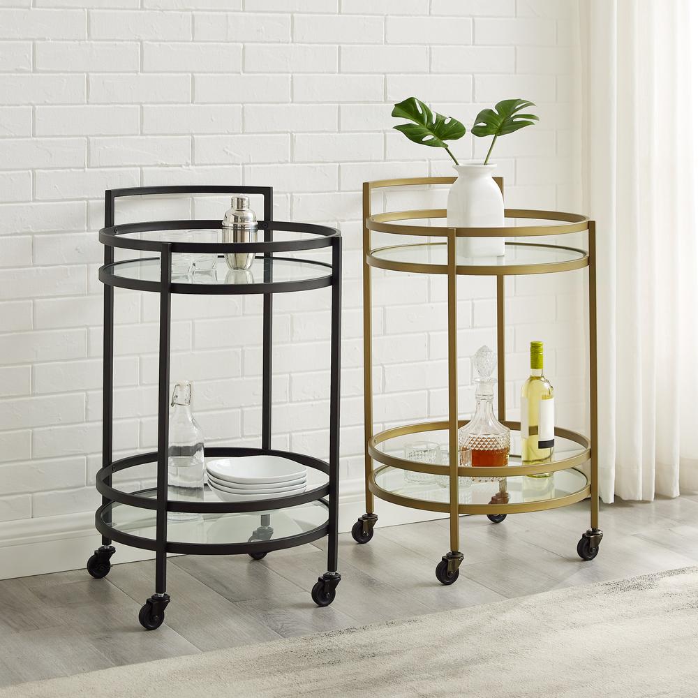 Bailey Round Rolling Bar Cart