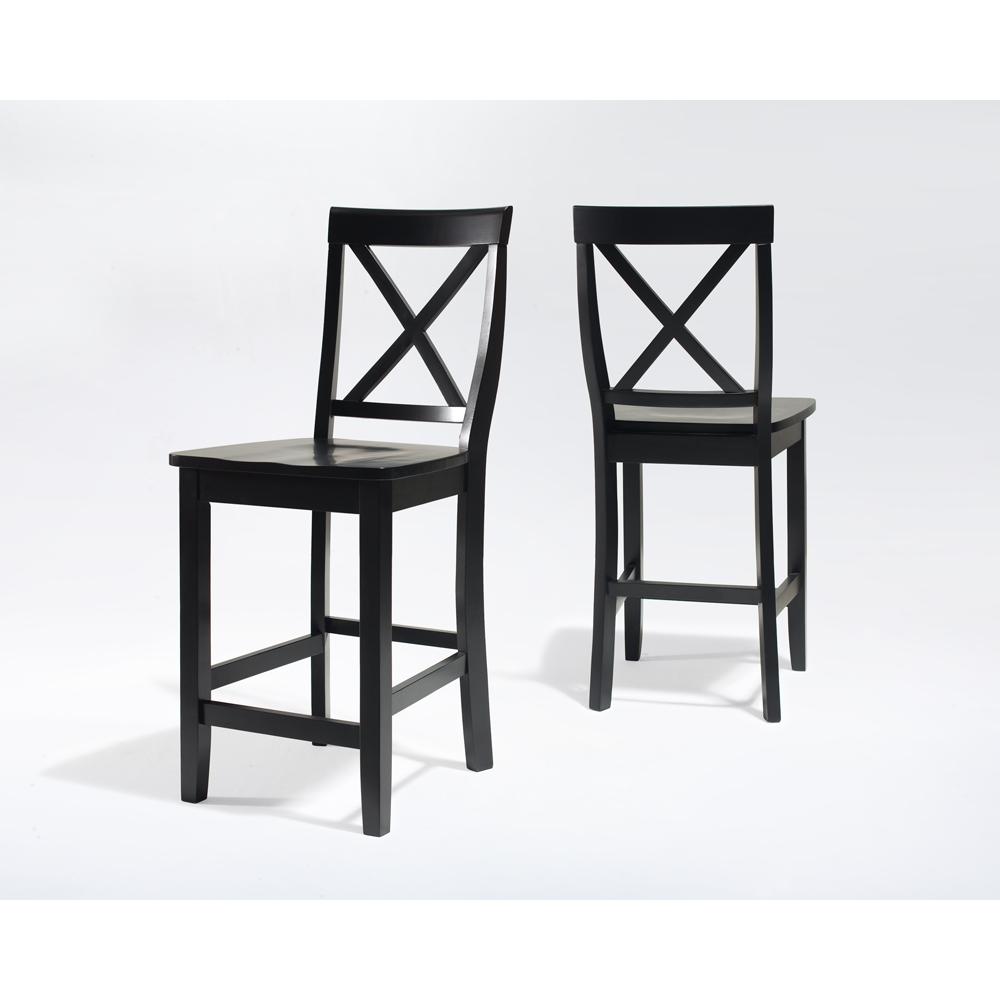 X-Back 2-Piece Counter Height Bar Stool Set