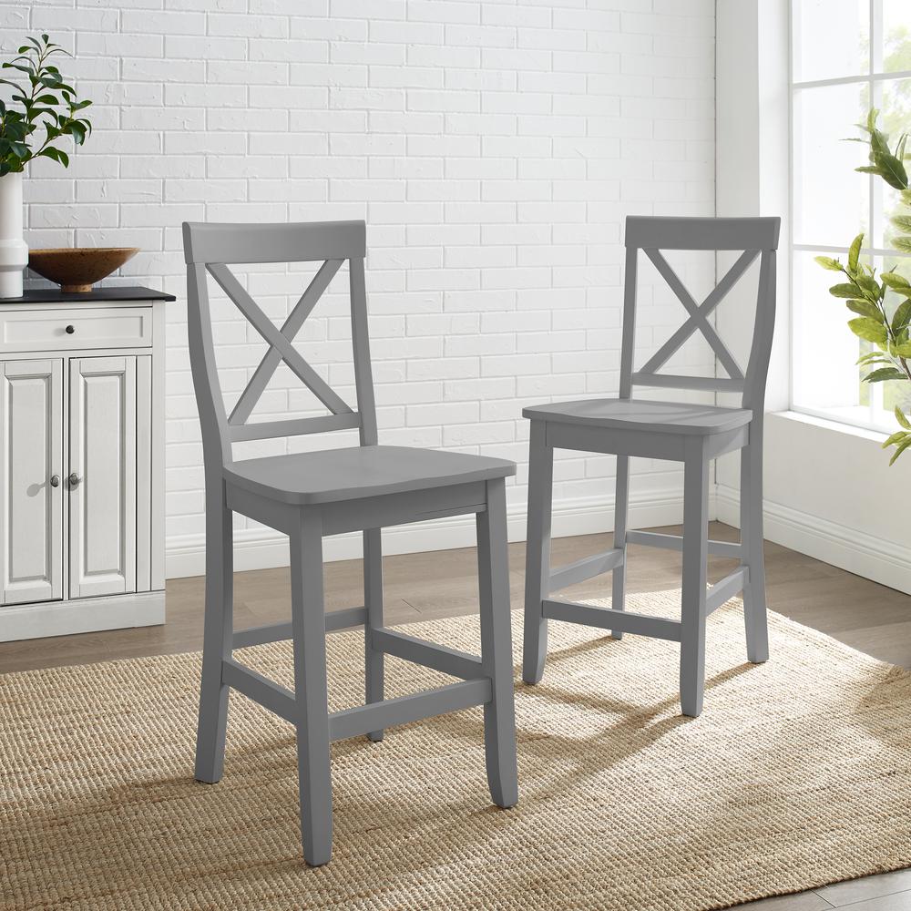 X-Back 2-Piece Counter Height Bar Stool Set