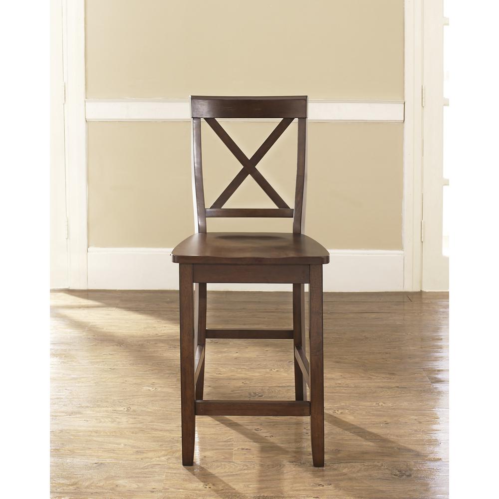 X-Back 2-Piece Counter Height Bar Stool Set