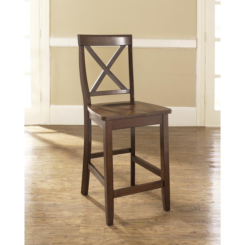 X-Back 2-Piece Counter Height Bar Stool Set