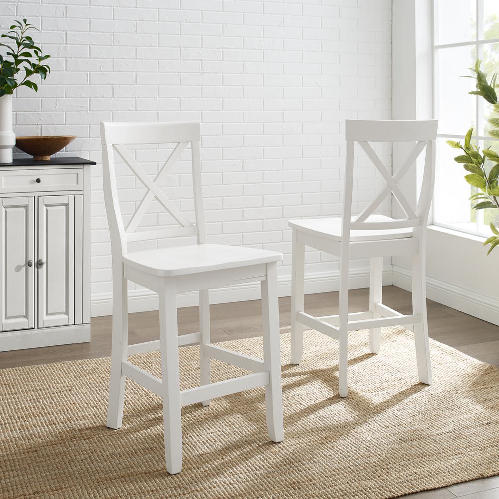 X-Back 2-Piece Counter Height Bar Stool Set