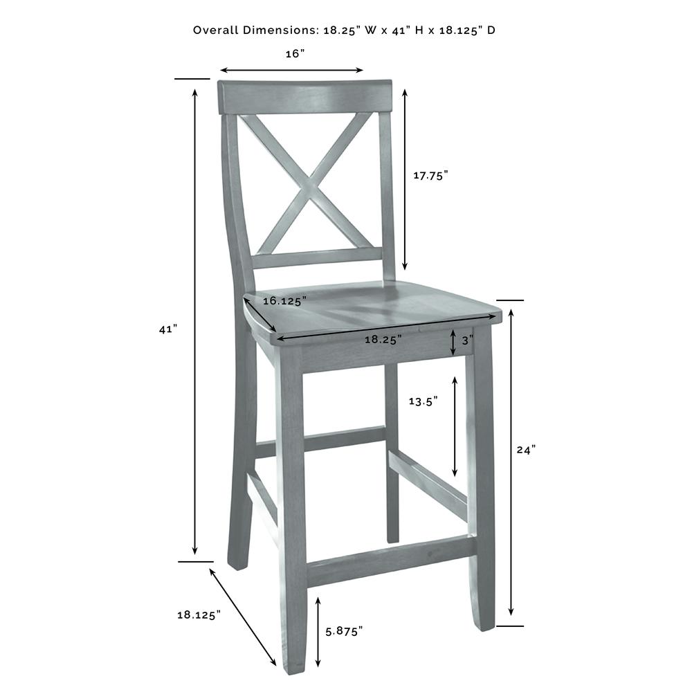 X-Back 2-Piece Counter Height Bar Stool Set