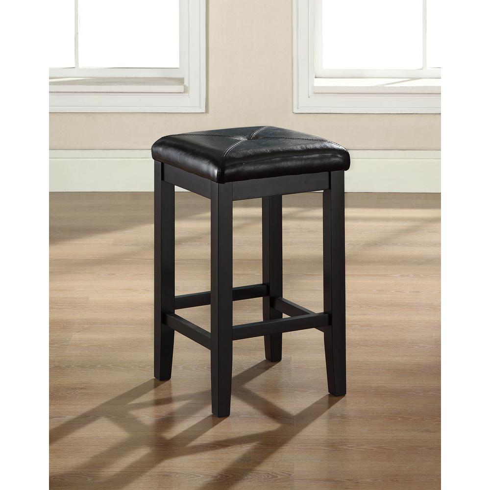 Upholstered Square Seat 2Pc Counter Height Bar Stool Set