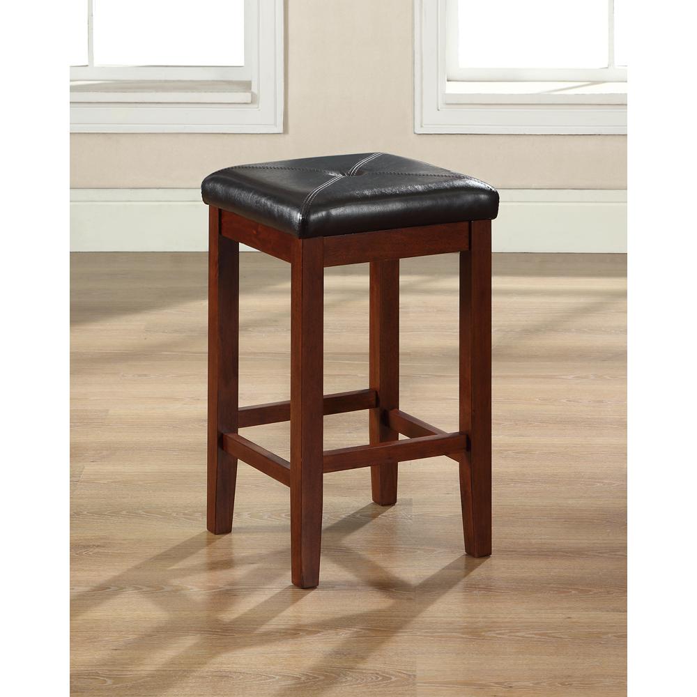 Upholstered Square Seat 2Pc Counter Height Bar Stool Set