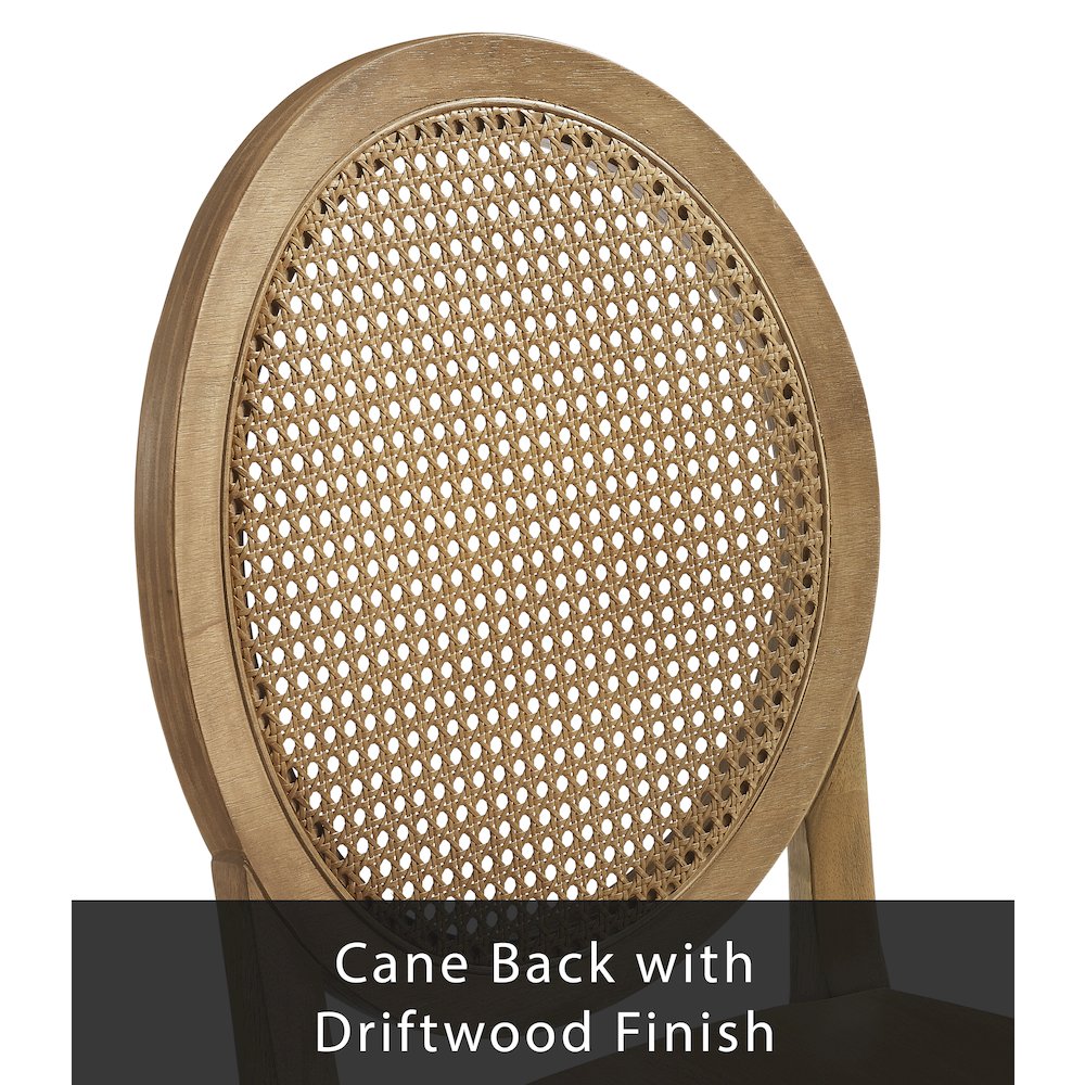 Katia 2-Piece Cane-Back Dining Chair Set In Driftwood