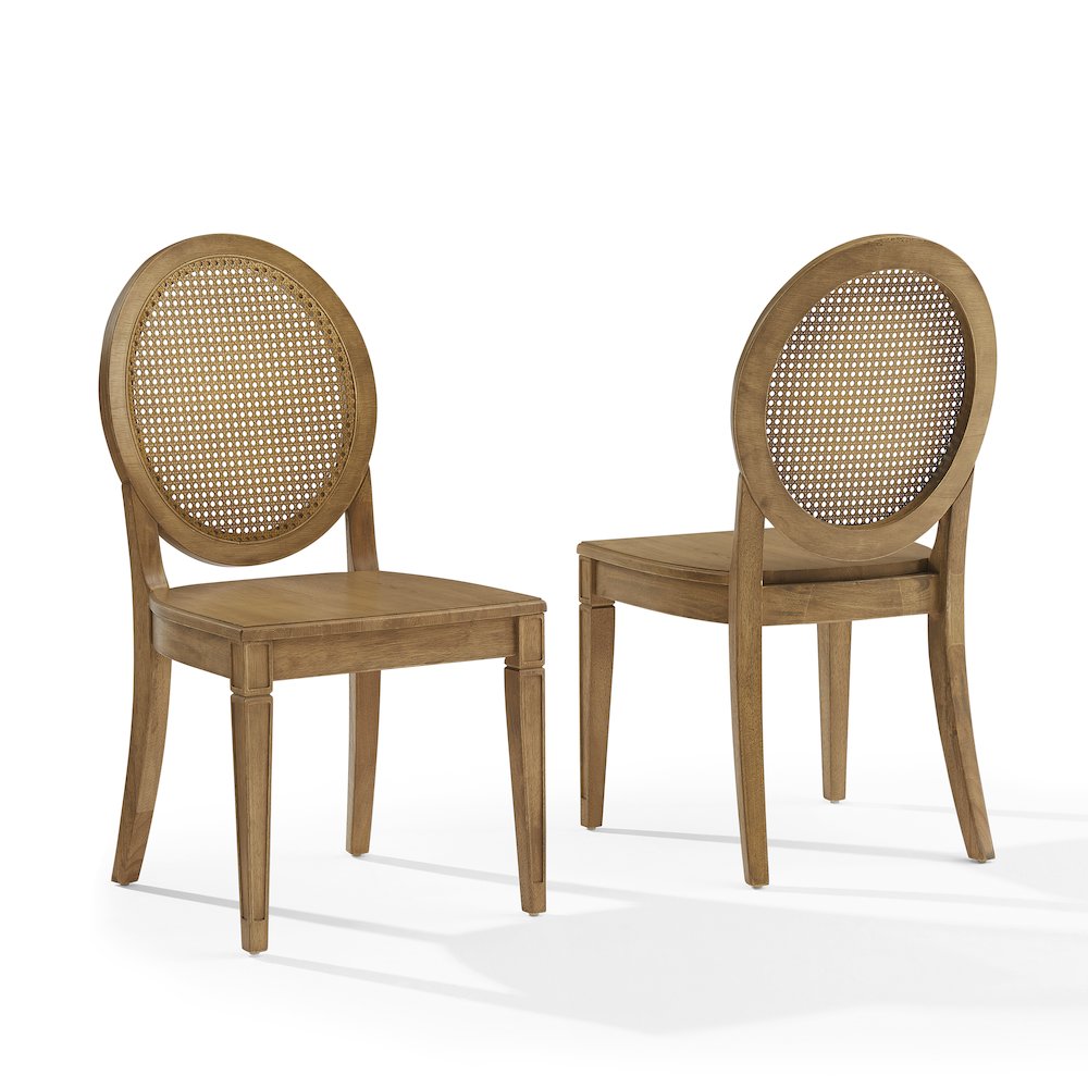 Katia 2-Piece Cane-Back Dining Chair Set In Driftwood