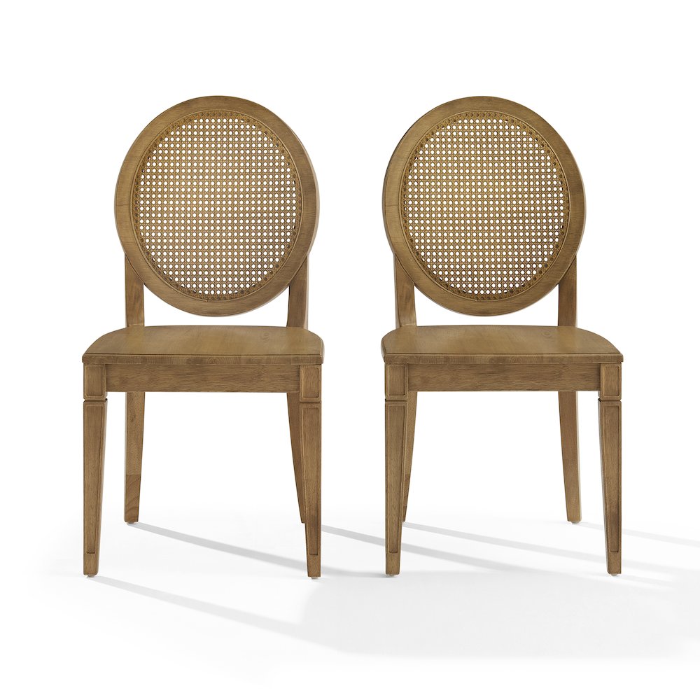 Katia 2-Piece Cane-Back Dining Chair Set In Driftwood