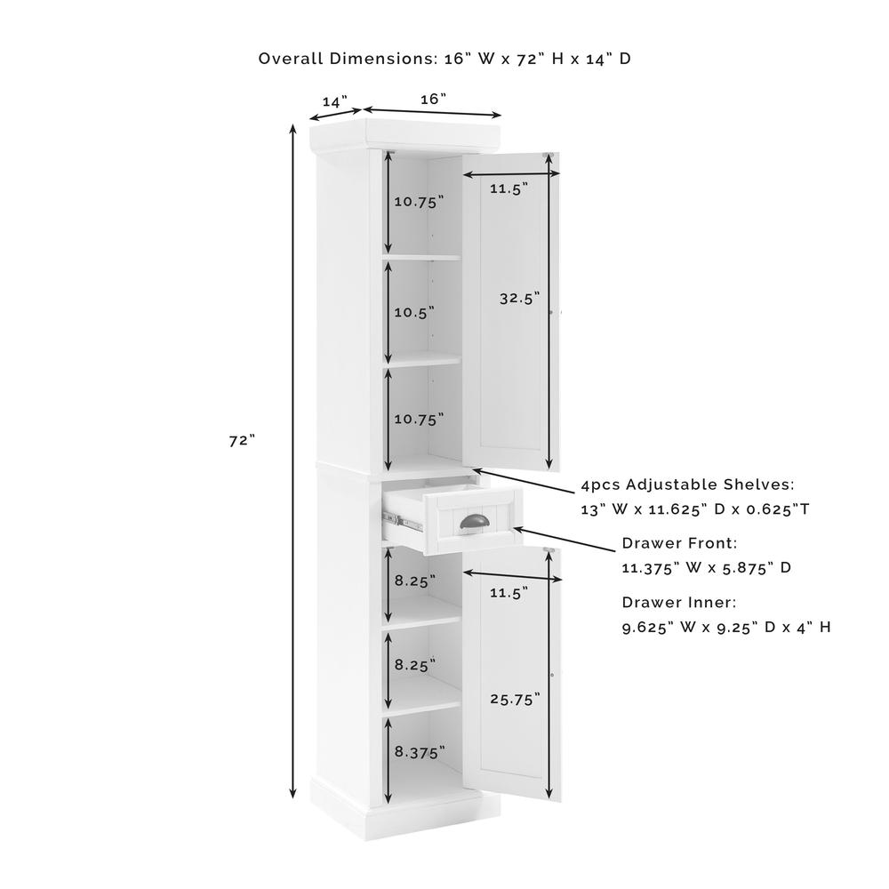 Seaside Tall Linen Storage Cabinet