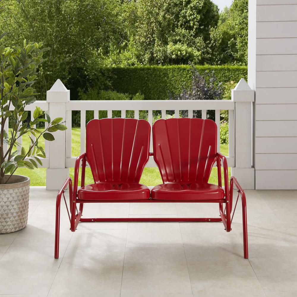 Ridgeland Retro Outdoor Loveseat Glider