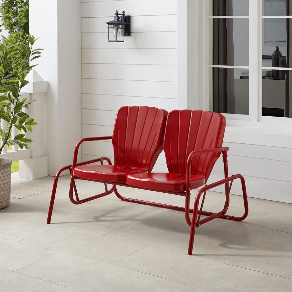 Ridgeland Retro Outdoor Loveseat Glider