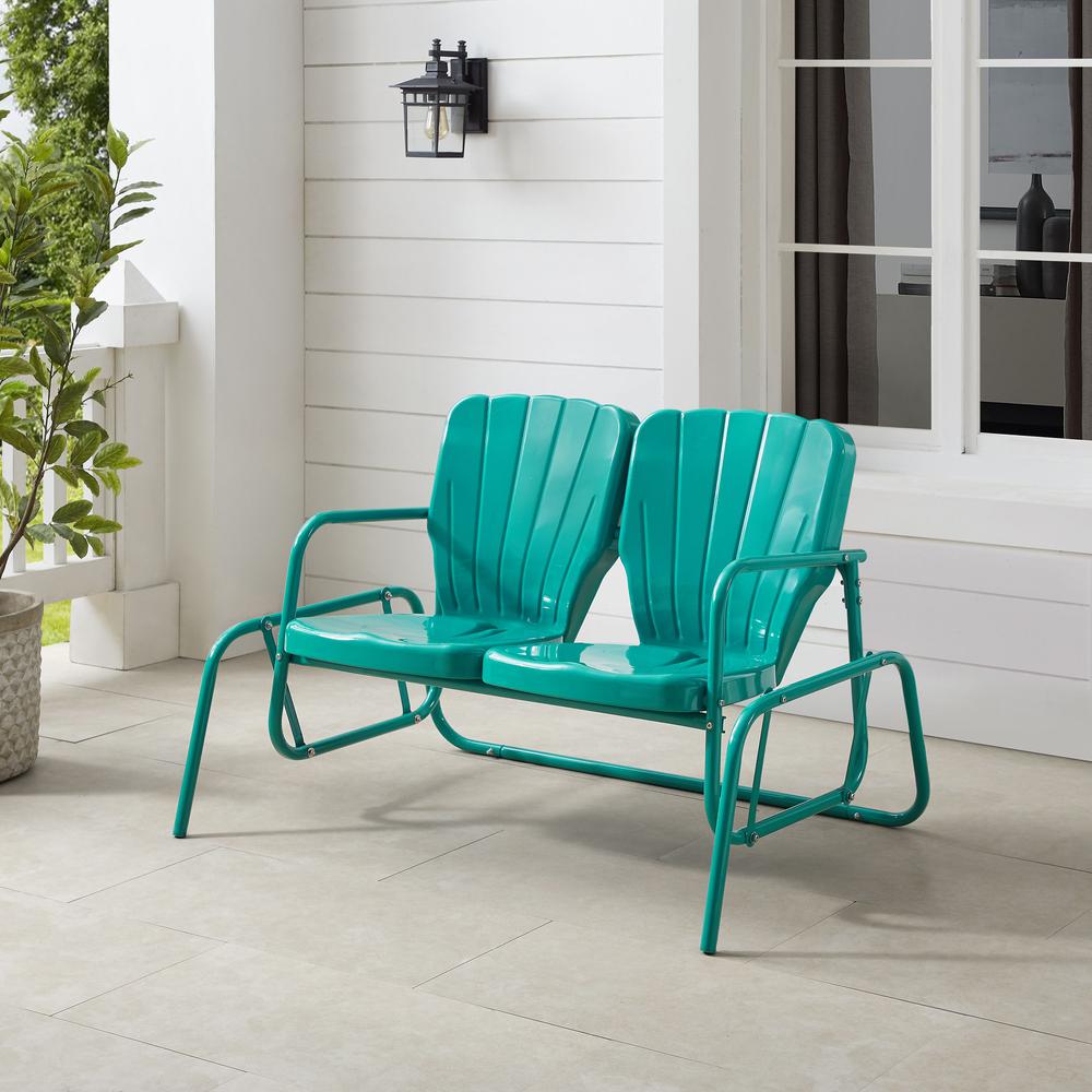 Ridgeland Retro Outdoor Loveseat Glider