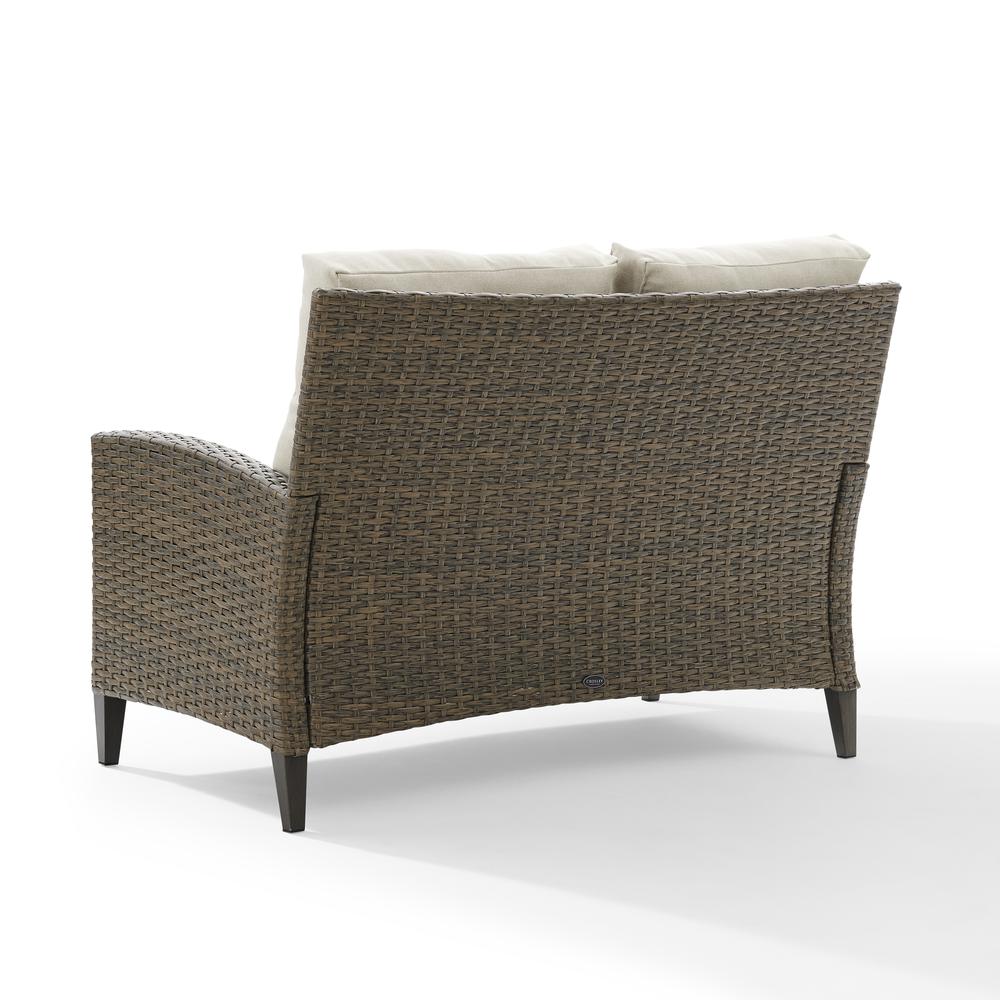 Rockport High Back Wicker Outdoor Loveseat