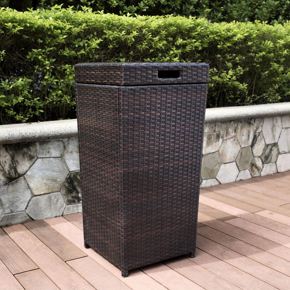 Palm Harbor Wicker Outdoor Trash Can