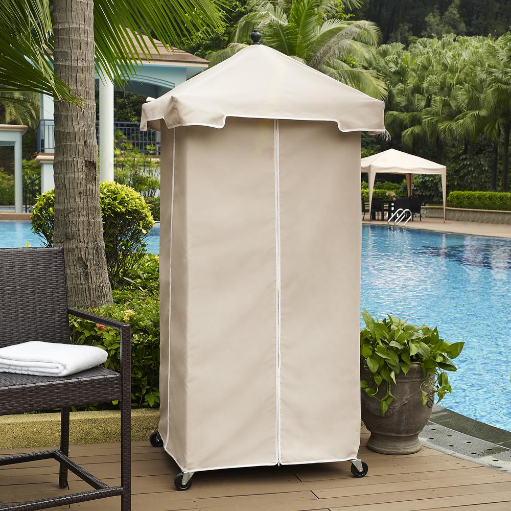 Palm Harbor Wicker Outdoor Storage Towel Valet