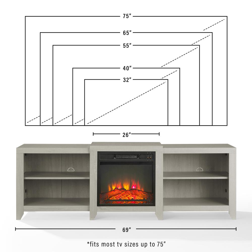 Ronin Low Profile Fireplace Tv Stand For 75+ Inch Tv