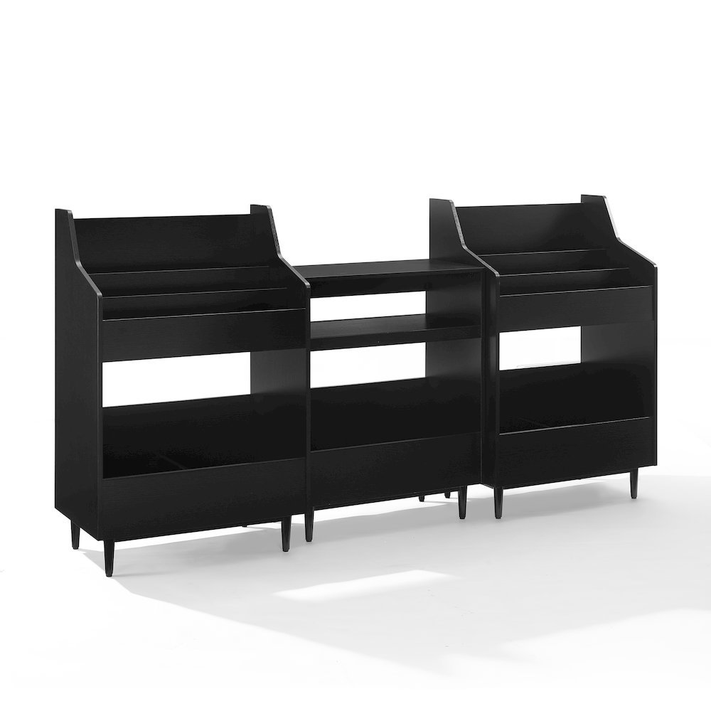 Liam 3-Piece Record Player Stand And Vinyl Storage Set