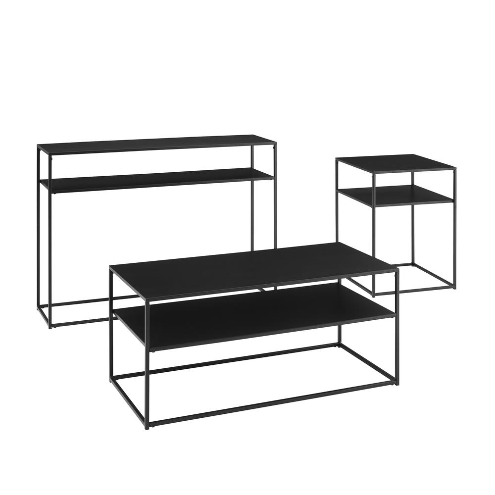 Braxton 3Pc Coffee Table Set Matte Black – Coffee Table