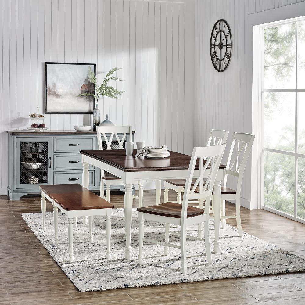 Shelby 6 Piece Dining Set Distressed White – Table