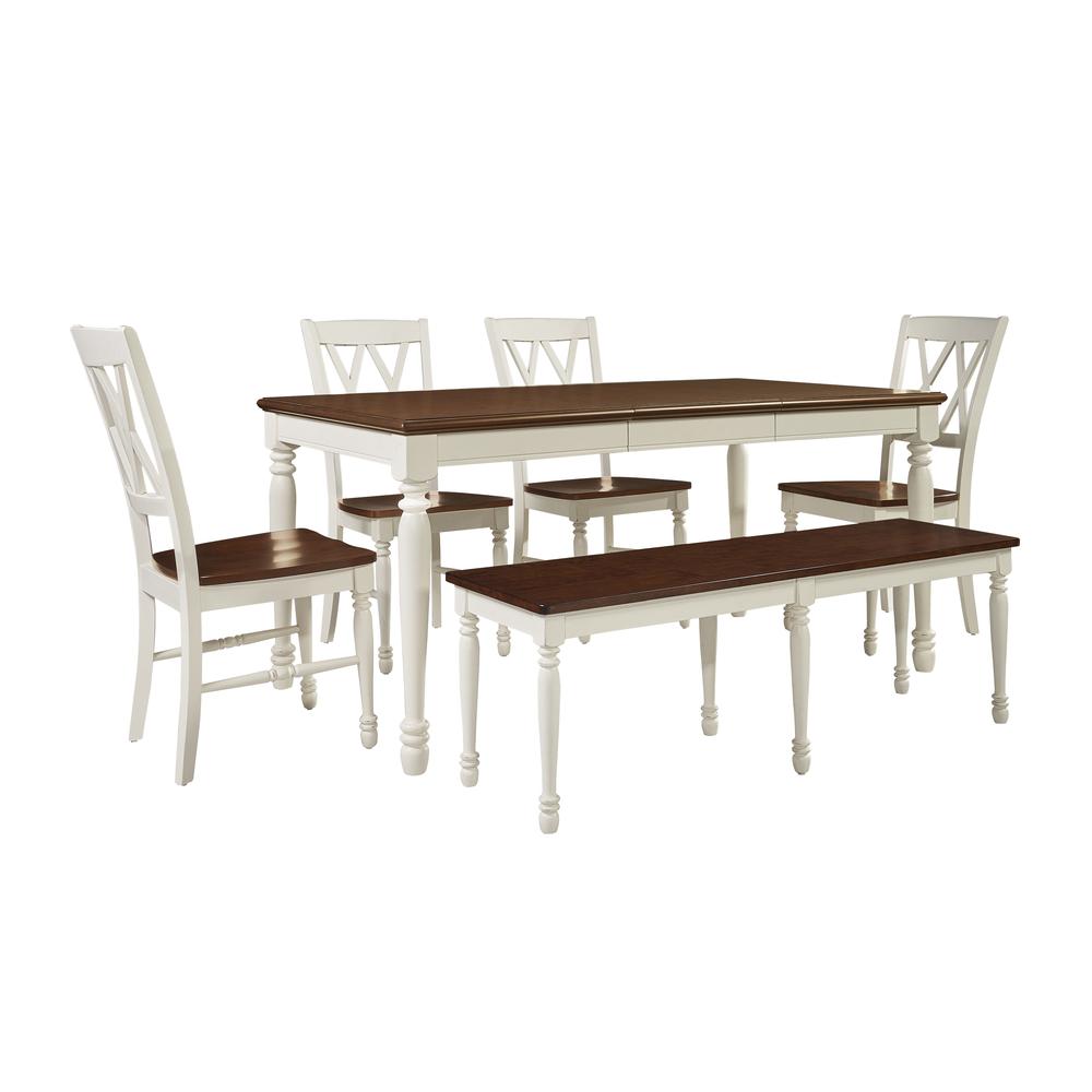 Shelby 6 Piece Dining Set Distressed White – Table