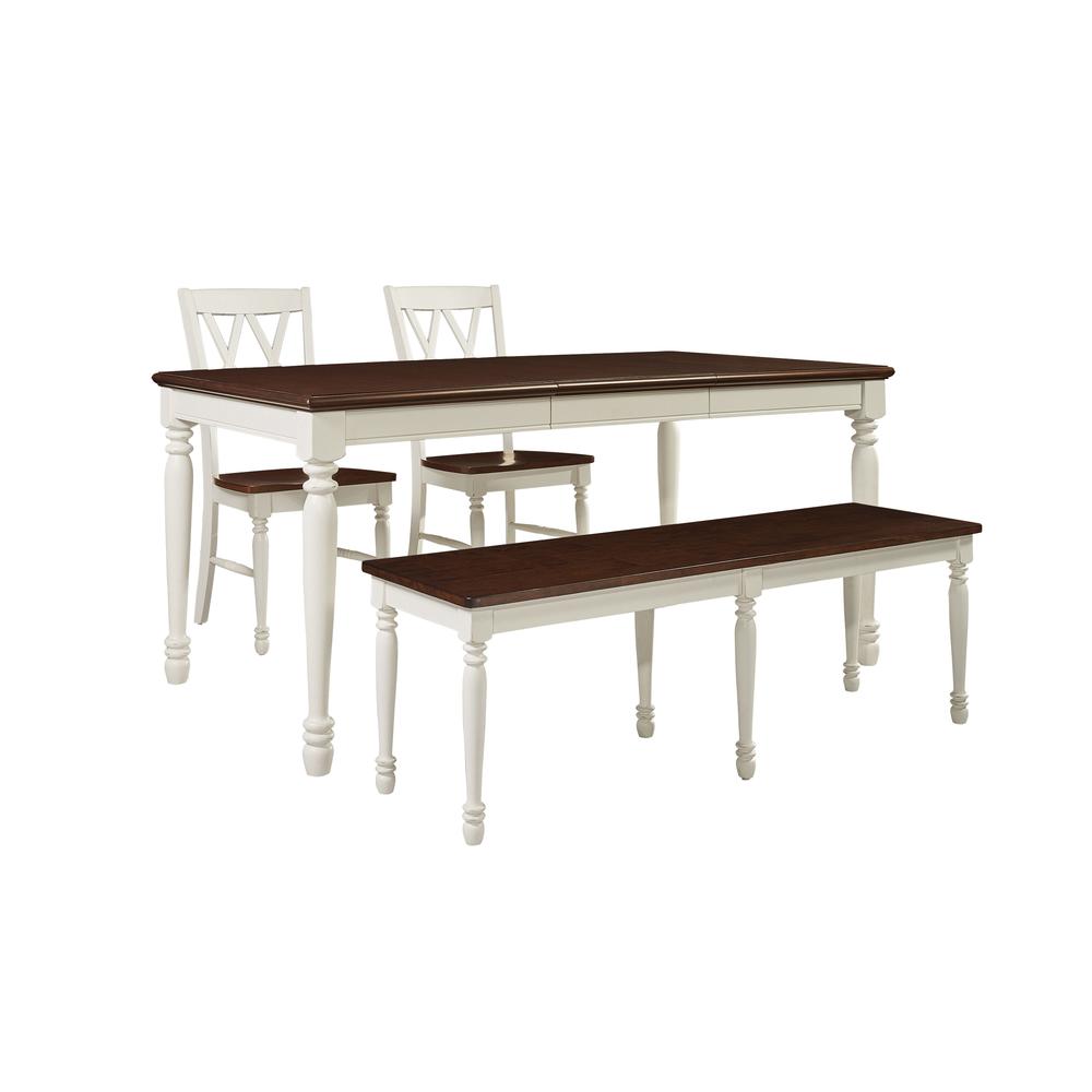 Shelby 4 Piece Dining Set Distressed White – Table