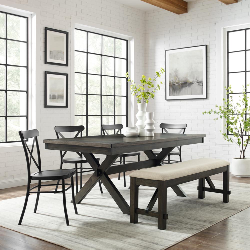 Hayden 6-Piece Dining Table Set For 7 W/Camille Chairs